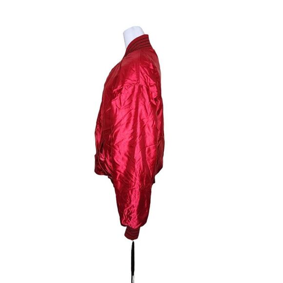 Vintage 80s Suzuki Satin Bomber Jacket Mens Size L Red - Picture 5 of 7
